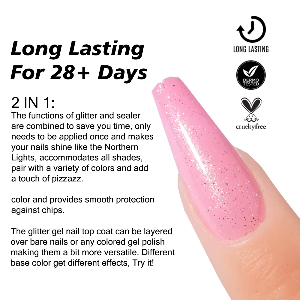KODIES GEL Starlight couche de finition Gel vernis à ongles 15ML Semi Permanent UV chatoyant manucure Gel