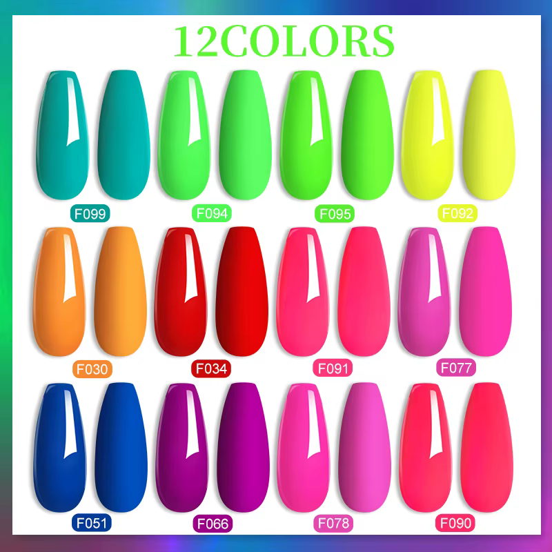 LILYCUTE vernis à ongles Gel Fluorescent Orange rouge néon couleur vive série d'été tremper pour manucure Nail Art