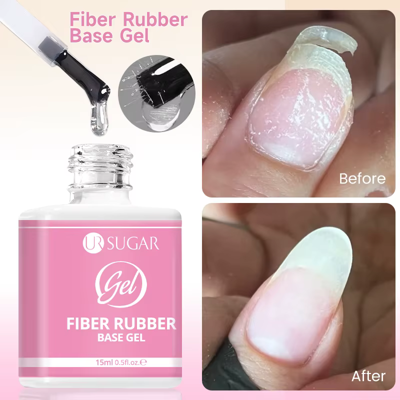 UR SUGAR 15ml Gel de base en fibre de caoutchouc pour ongles cassés