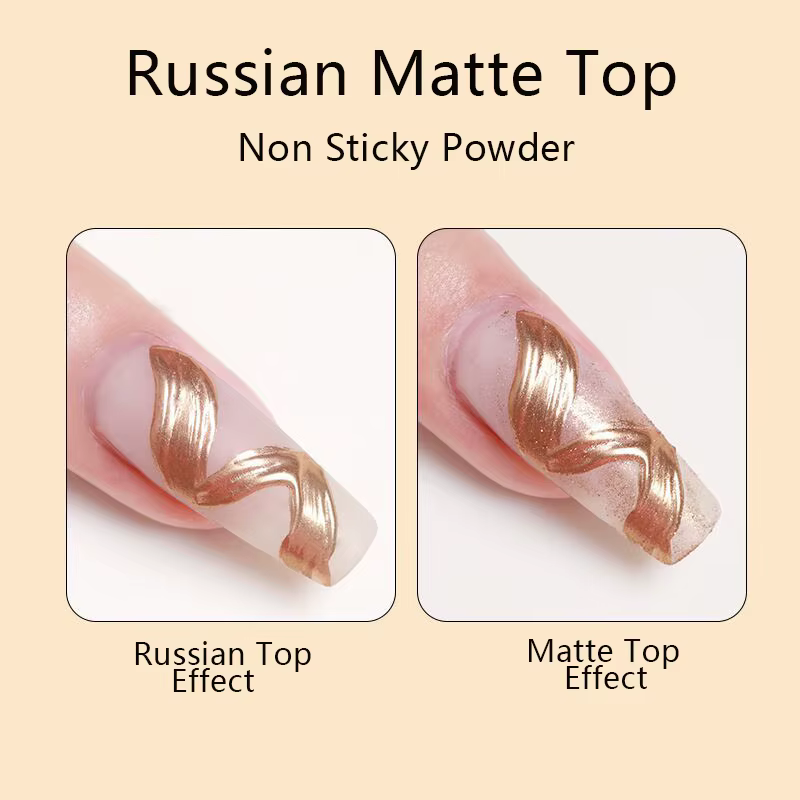 AS GEL russe mat couche de finition UV Gel vernis à ongles 15ML givré antiadhésif poudre tapis
