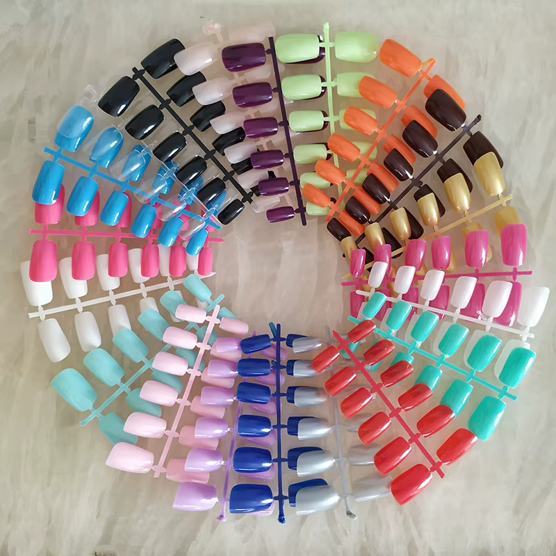 120 pièces/paquet 20 couleurs Faux Ongles conseils conception courte presse