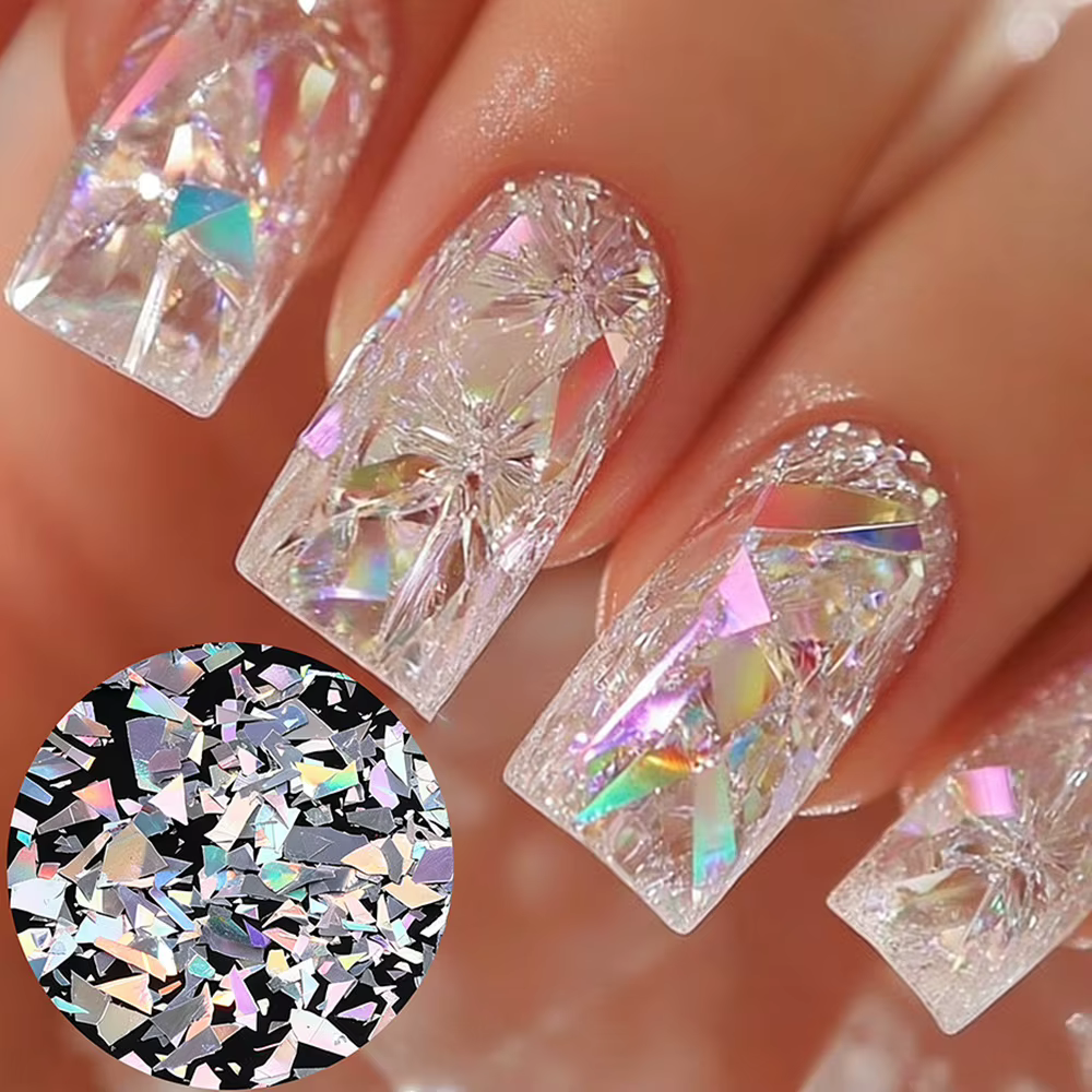 Paillettes laser super brillantes pour ongles