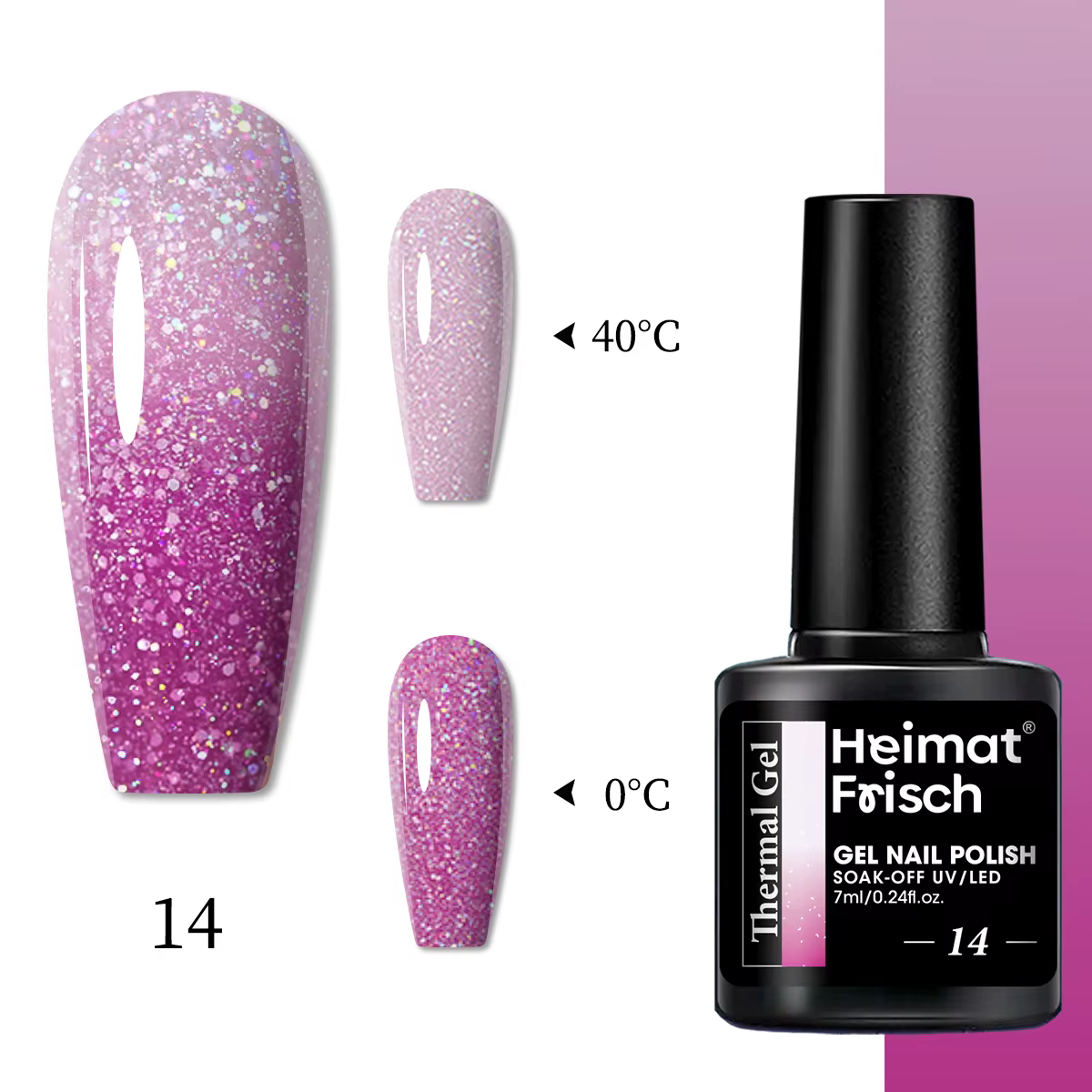 Vernis à ongles gel à couleur changeante sensible à la chaleur de 7ml