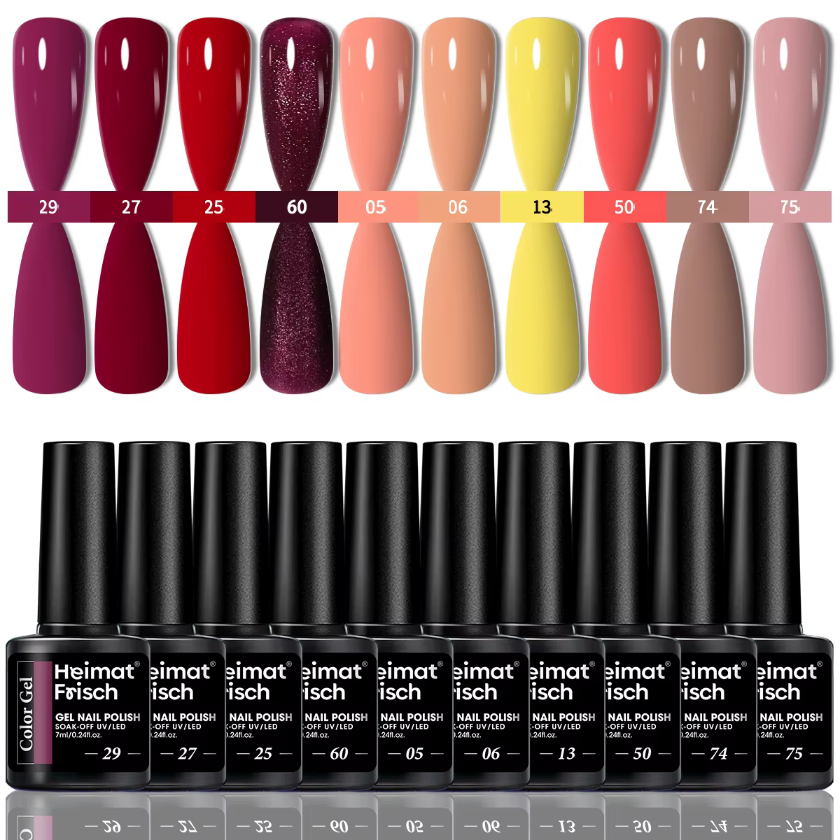 10 pièces de vernis à ongles gel de couleur unie pour une longue brillance
