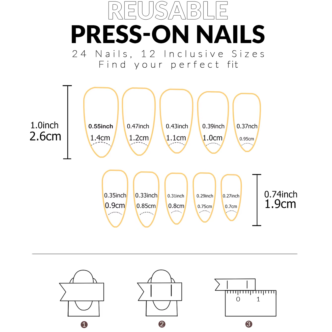 120 pièces/boîte Faux ongles en amande