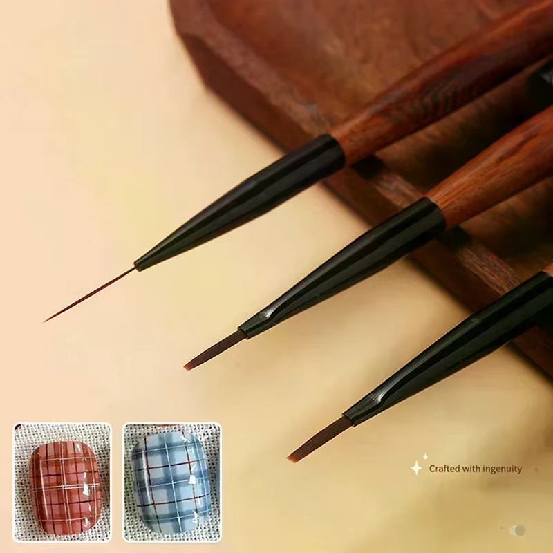 Ensemble de pinceaux à carreaux français pour Nail Art