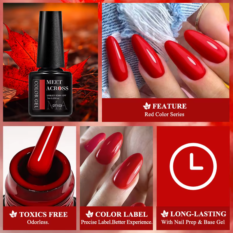 Vernis à ongles Gel rouge vin 7ML
