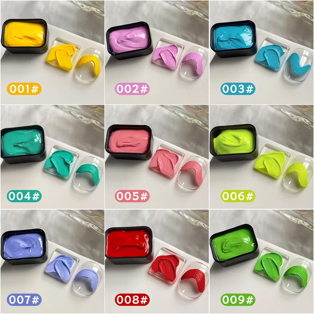 Dopamine Fluorescence peinture à l'huile colle 9 couleurs ensemble manucure Art décorer Design bricolage haute Saturation peint sculpté Nail Art