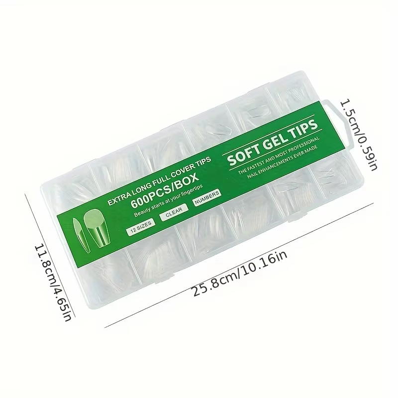 240 et 600 autocollants pour ongles ovales/balète/amande/carrés mats transparents