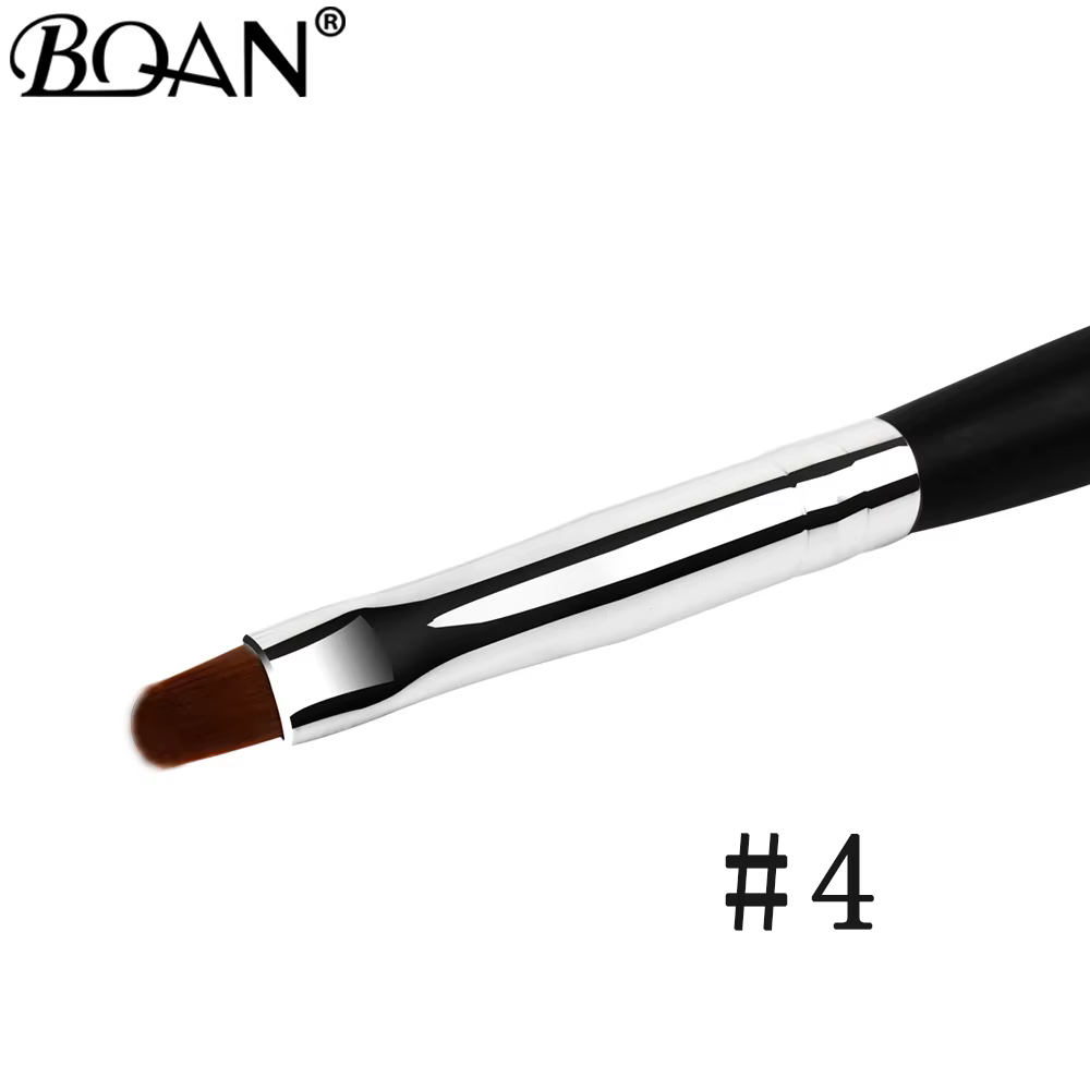BQAN # 4 # 6 # 8 # 10 Pinceaux à ongles noirs pour gel UV