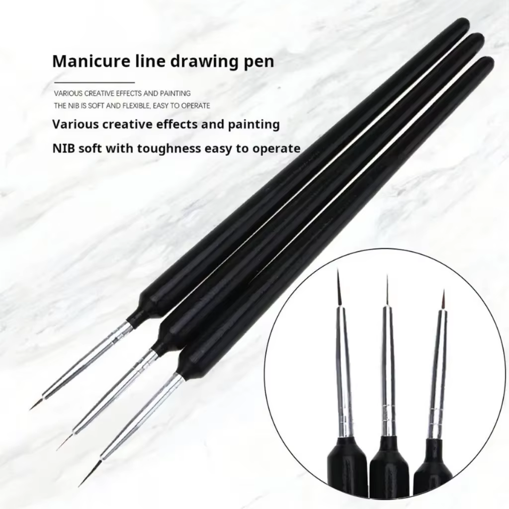 LULAA – ensemble de 3 pinceaux pour nail art