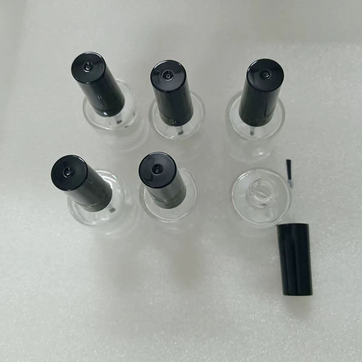 6 flacons vides en verre de 13 ml pour vernis à ongles avec couvercle à pinceau