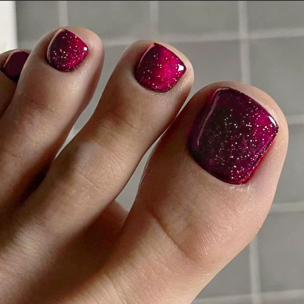 Faux Ongles de Pieds Carrés, Courts, Couverture Complète, N64.Femmes