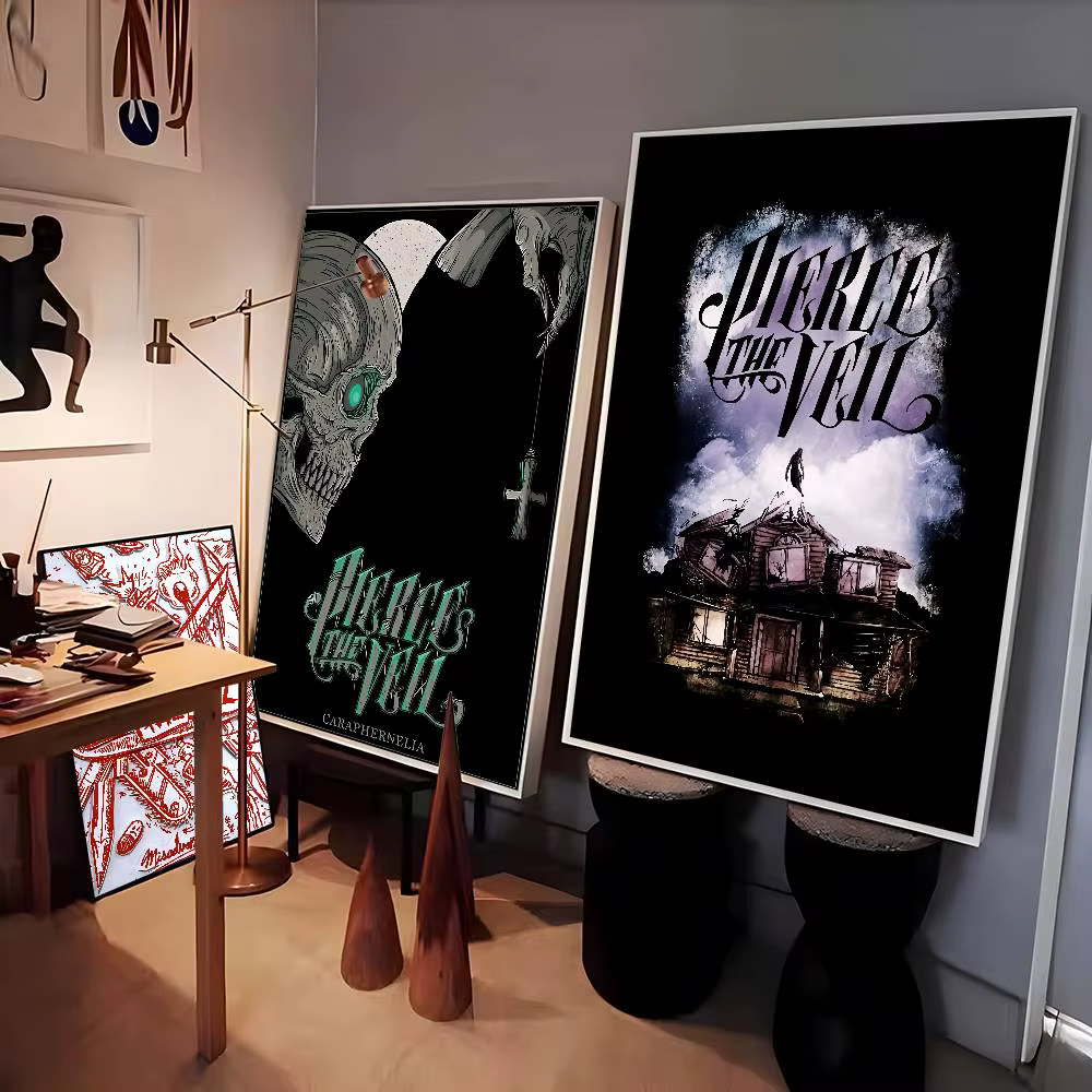 Affiche du groupe p-perce The V-Veil, affiches de film Vintage imperméables, impression d'art mural de haute qualité pour décoration de chambre, cadeau