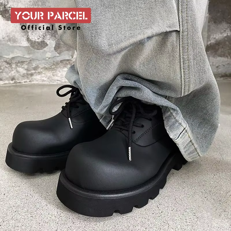 Original nouveaux hommes chaussures en cuir décontractées Derbies chaussures noir polyvalent grande tête chaussures de travail
