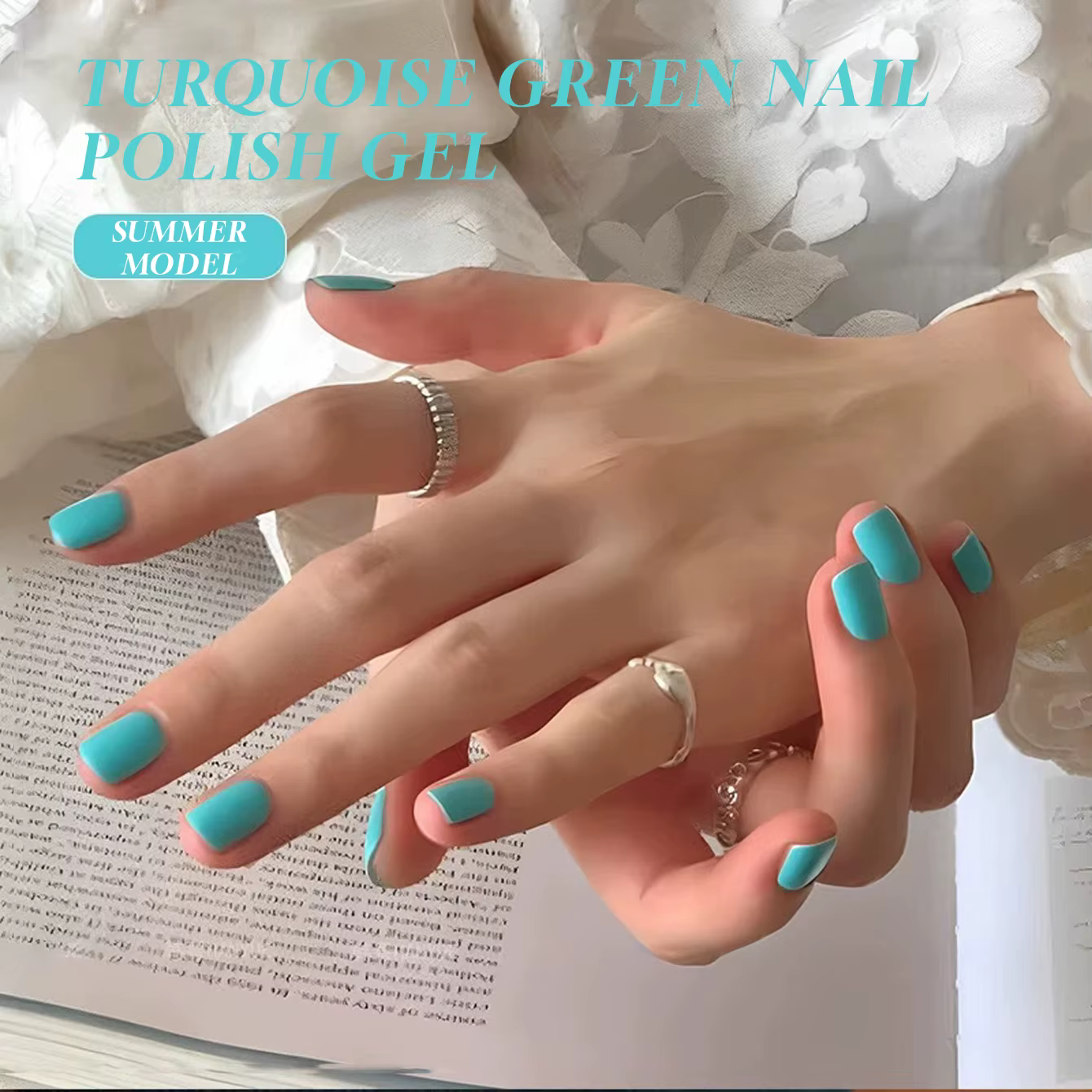 MIANEL 12ML Vernis Gel Vert Turquoise Éclatant Tendance Bleu-Vert Couleur d'Ongles 2026 Nail Art Longue Durée et à la Mode