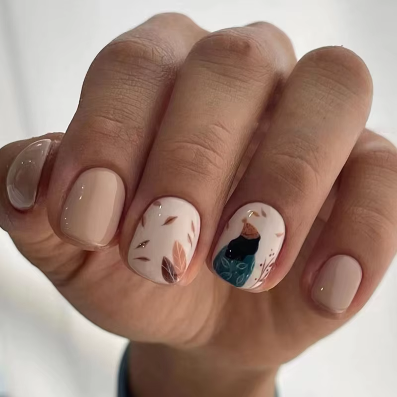24 ps/lot portant des faux ongles Art tournesol fleur blanchissant à la mode