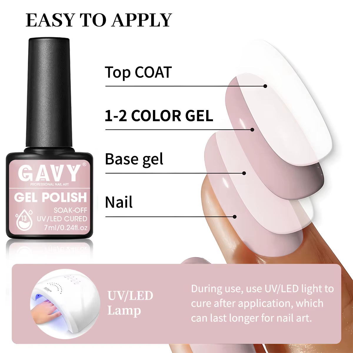 Ensemble de vernis à ongles en gel rose nude