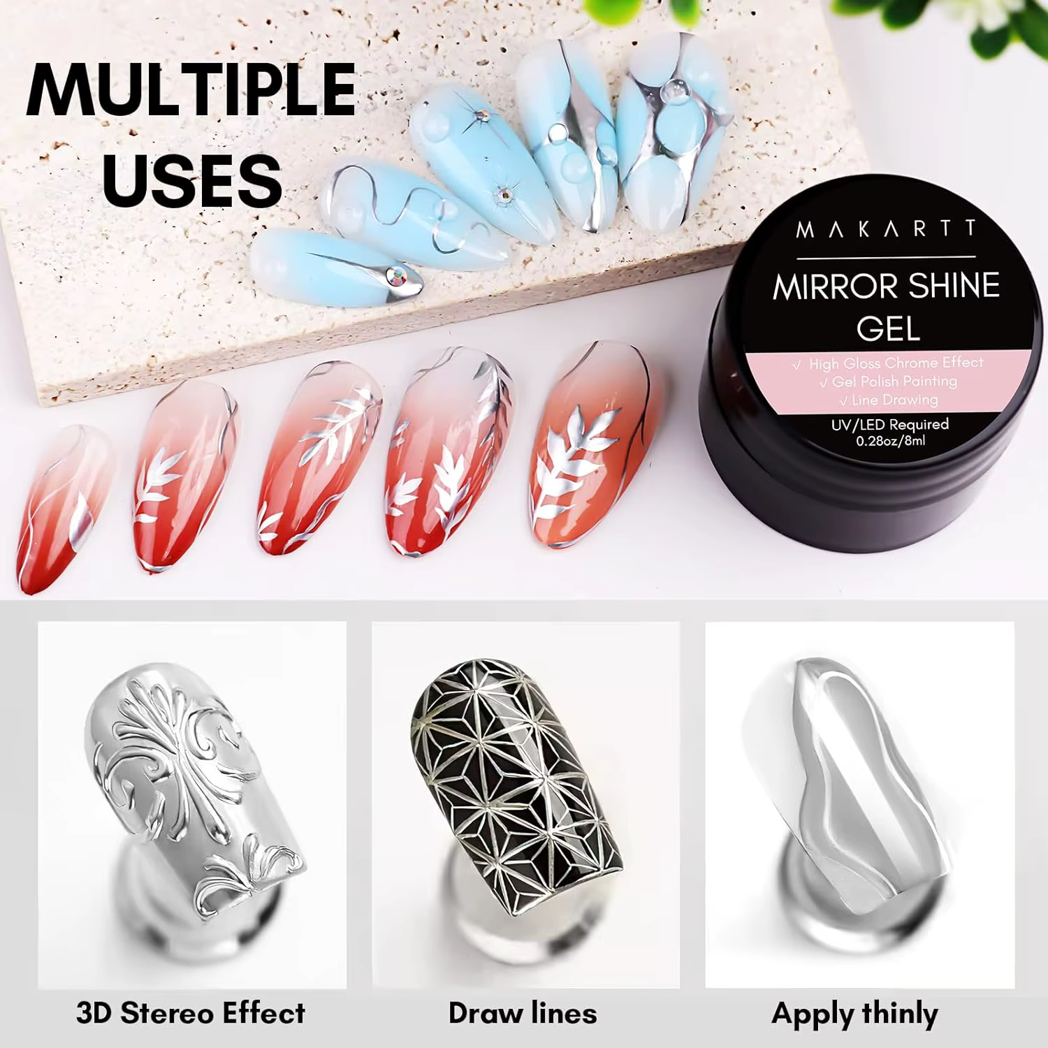 Ensemble de vernis à ongles gel métallique