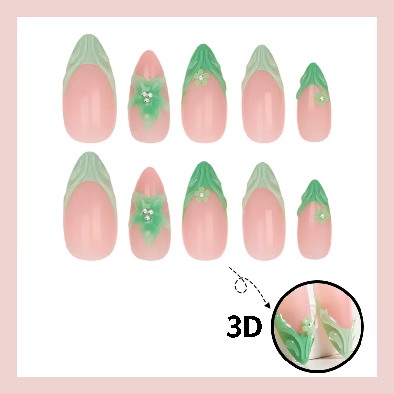 24 faux ongles en amande