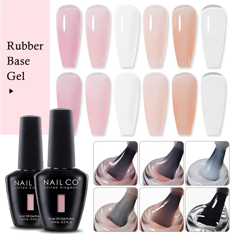 15ml 2 en 1 Gel de Base en caoutchouc sans lingette couche de finition couleur Gel vernis à ongles Transparent bâtiment