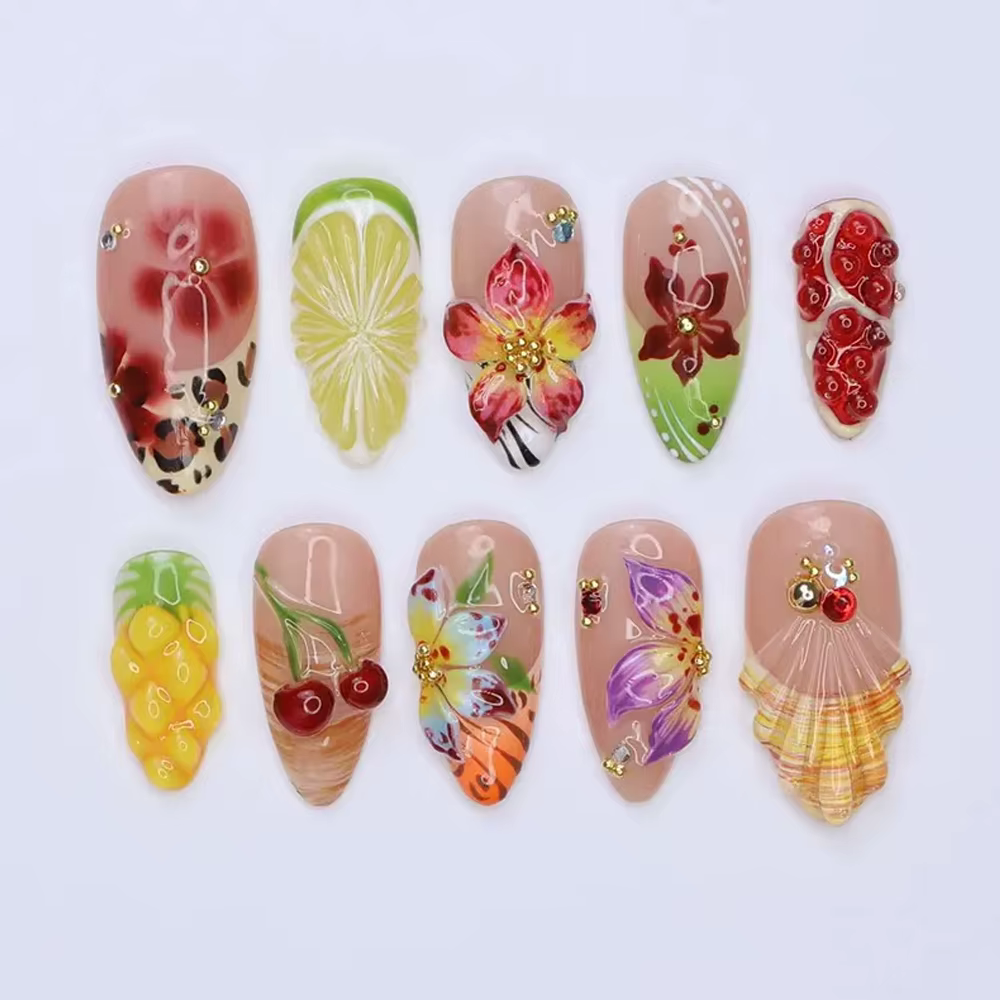 10/30 pièces Faux ongles à presser
