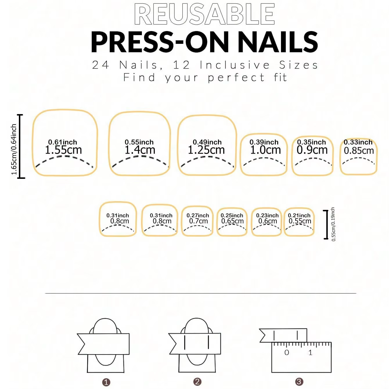 Faux ongles blancs courts et carrés pressés pour femmes