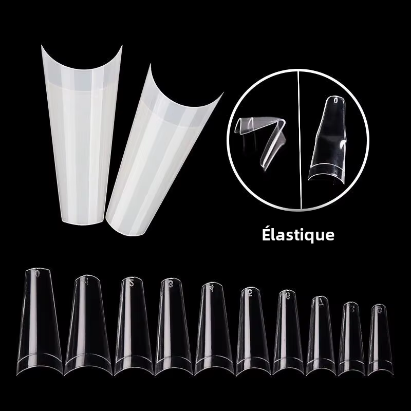 500 pièces clair naturel français Ballet cercueil faux ongles acryliques conseils d'art Gel UV Ultra Flexible