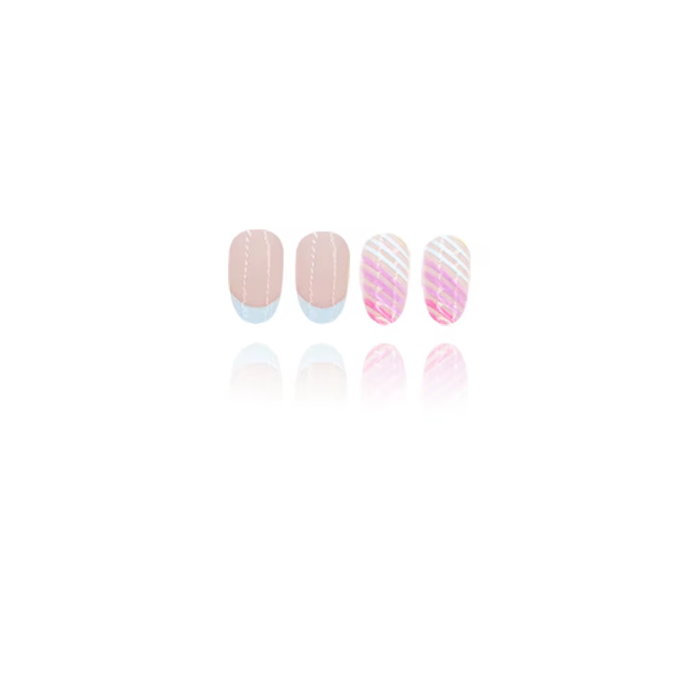 24 pièces presse sur ongles rayures autocollants français