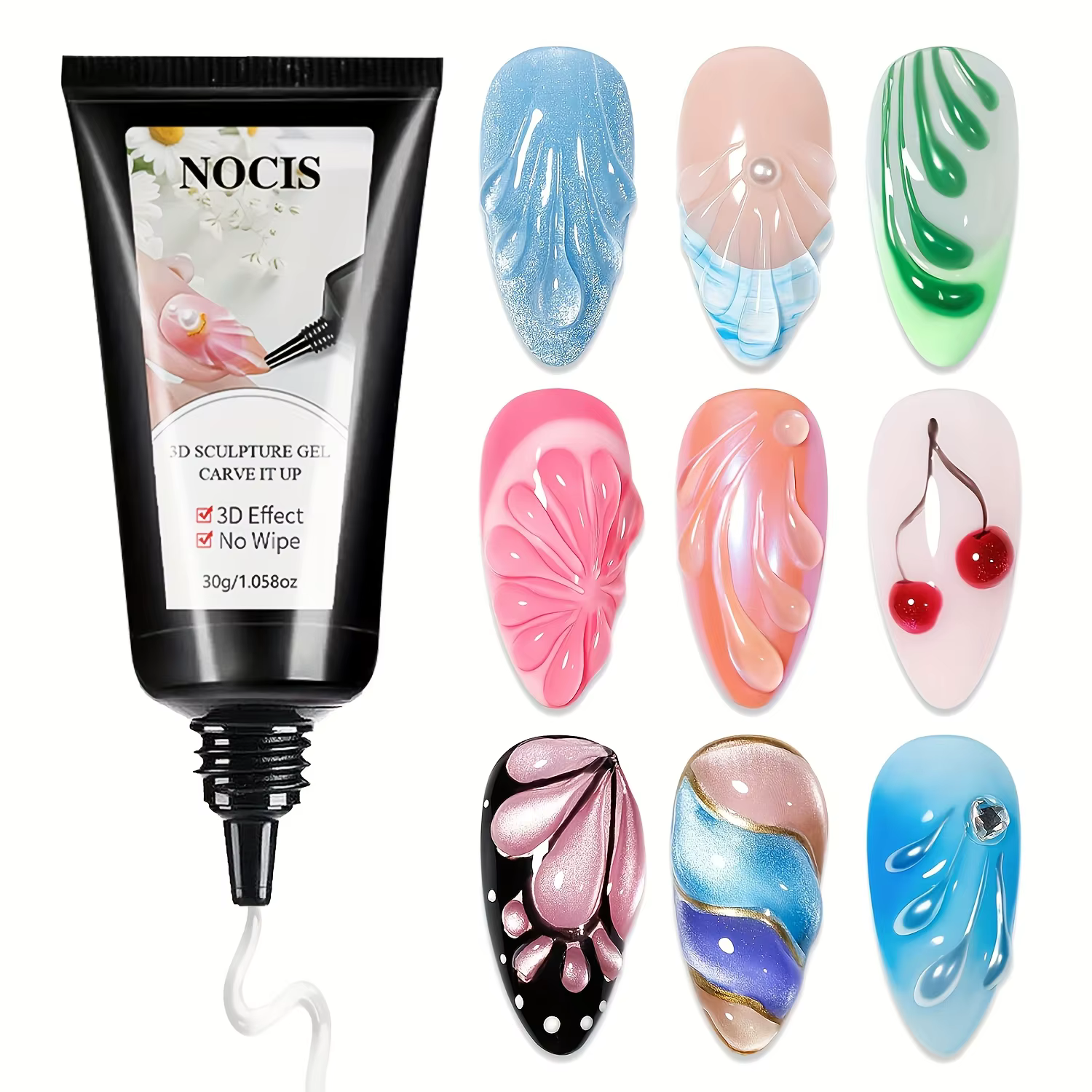 Gel à ongles 3D NOCIS, 15g 30g Gel transparent pour sculpter