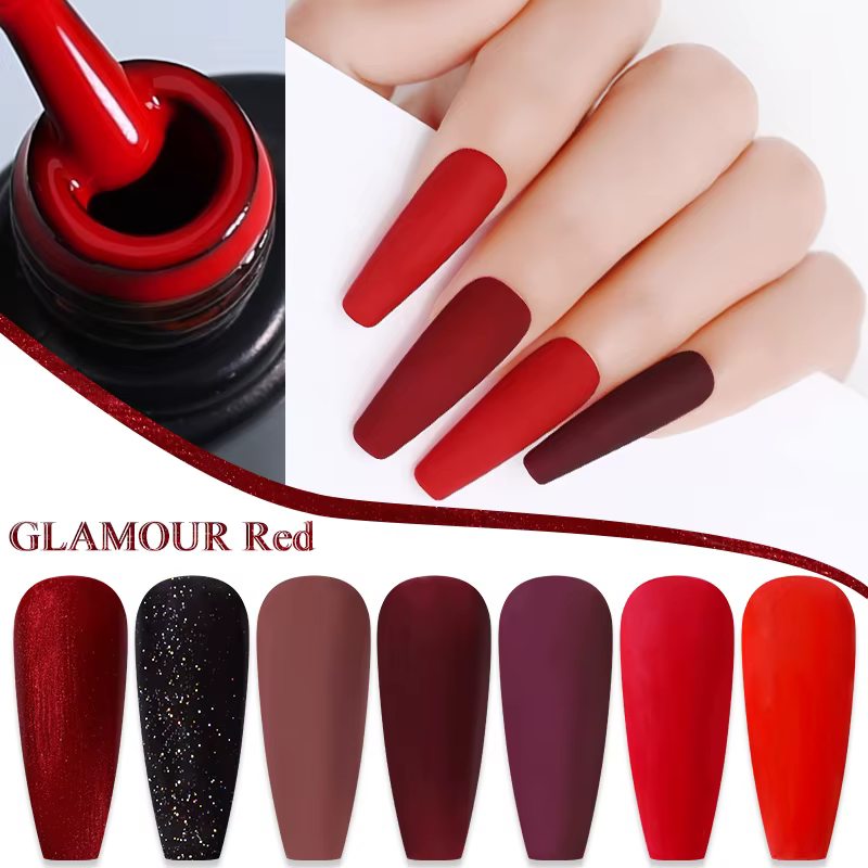 NAILCO rouge Gel vernis à ongles vin violet Semi Permanent tremper UV Gel
