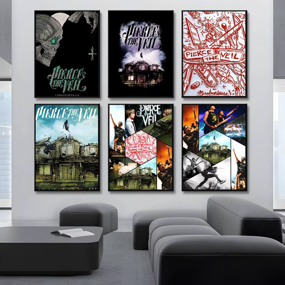 Affiche du groupe p-perce The V-Veil, affiches de film Vintage imperméables, impression d'art mural de haute qualité pour décoration de chambre, cadeau