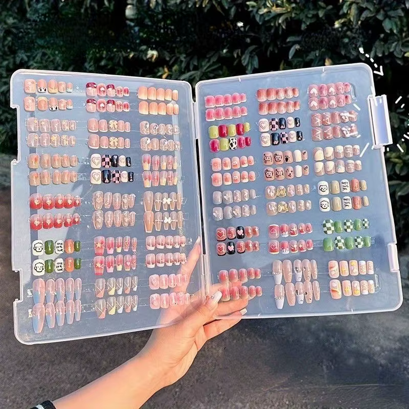 Boîte de rangement transparente de grande capacité pour ongles - Boîte d'organisation et de présentation de faux ongles anti-poussière - Peut contenir 24/42 pièces d'ongles