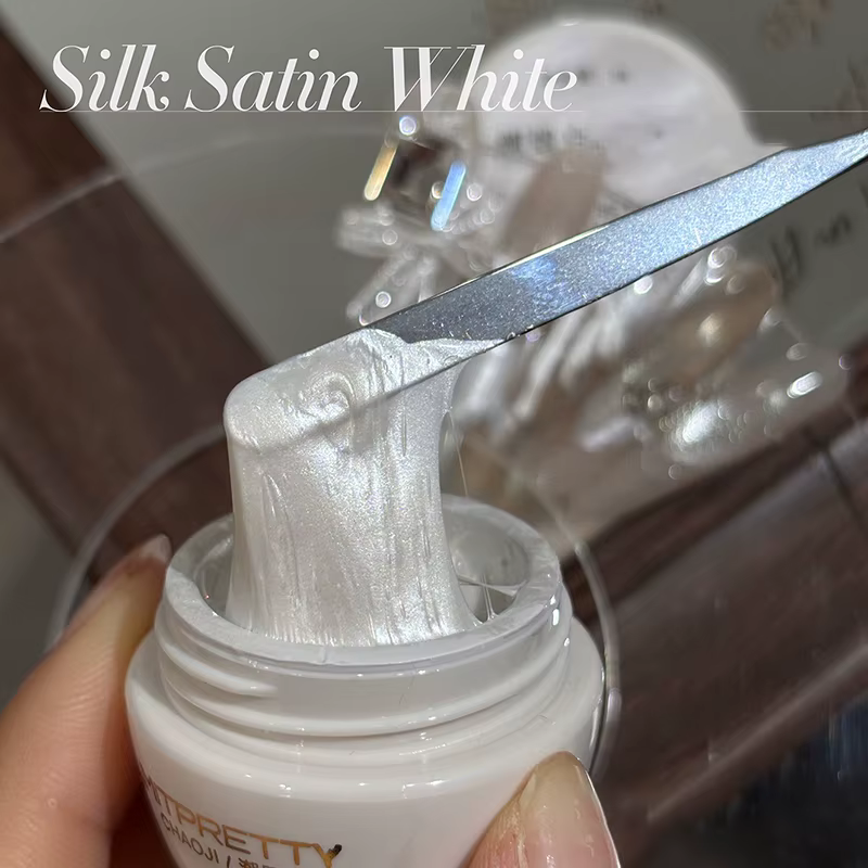 Gel de dessin élastique pour nail art en satin de soie blanc