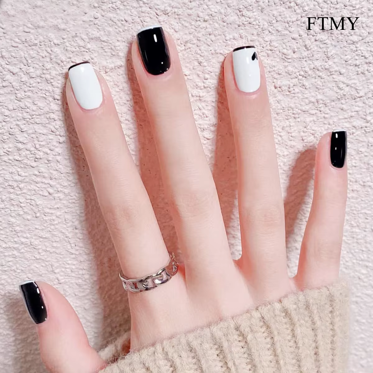Ensemble de vernis à ongles Gel noir et blanc
