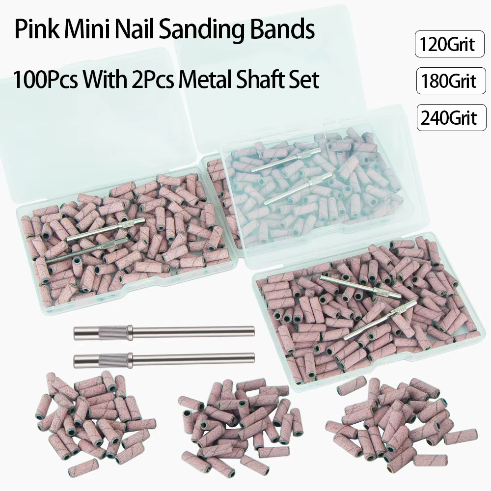 100 pièces bandes de ponçage pour perceuse à ongles avec 2