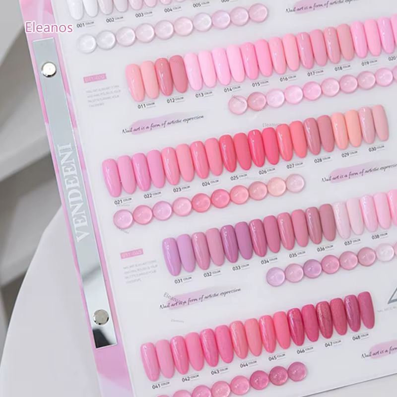 Kit de 48 vernis gel rose nude haute saturation pastel avec nuancier