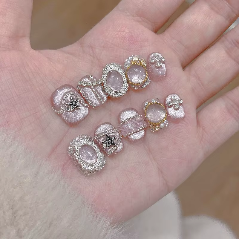 10 pièces de faux ongles à presser faits à la main