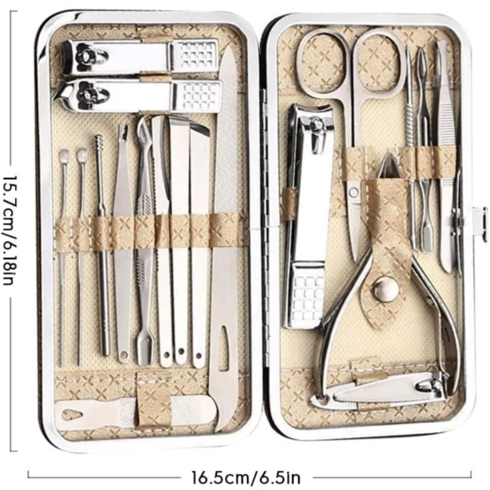 Ensemble d'outils de manucure et de pédicure 19 pièces/ensemble avec boîte de rangement
