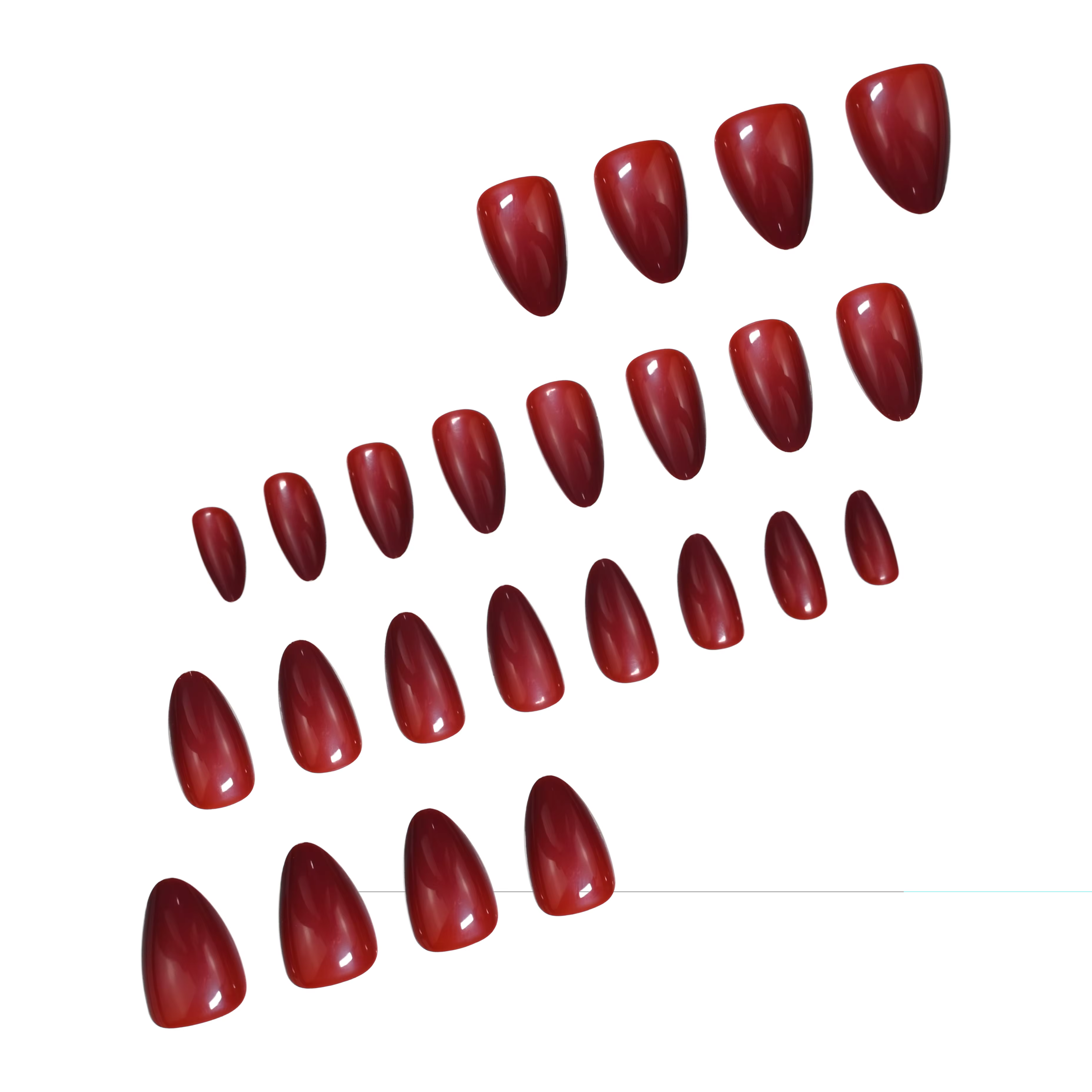 24 faux ongles courts français simples et solides avec 1 gel adhésif et 1 lime