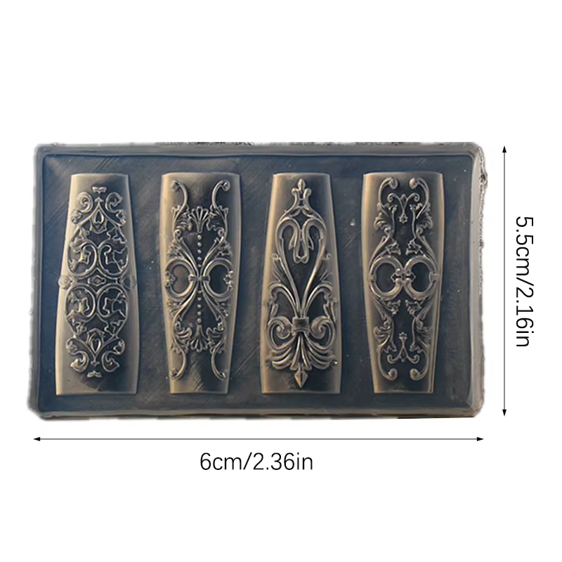 Moule à ongles à motif rétro
