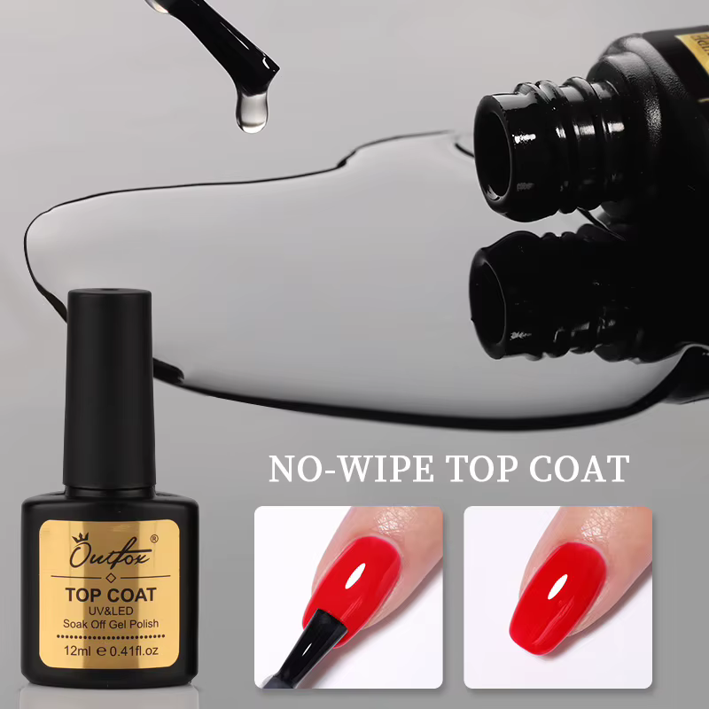Ensemble de base et de couche supérieure de 12 ml de vernis à ongles UV Soak Off sans essuyage