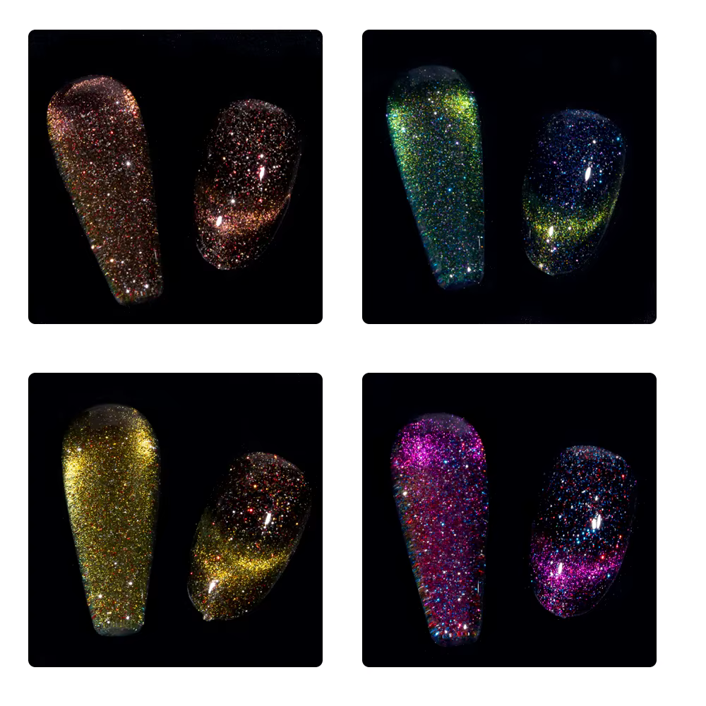 KODIES GEL-Verhéritage gel œil de chat, semi-permanent, laser magnétique UV, diamant coulé, paillettes, gel yeux de chat, vernis pour manucure, 15ml, nouveau