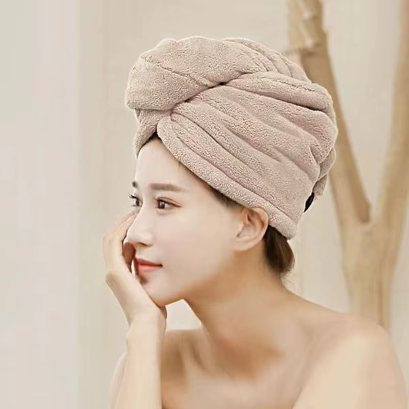 Femmes cheveux longs serviette de cheveux à séchage rapide serviettes en microfibre douce bonnet de douche serviette chapeaux de bain pour femmes bonnet de cheveux secs dame Turban tête