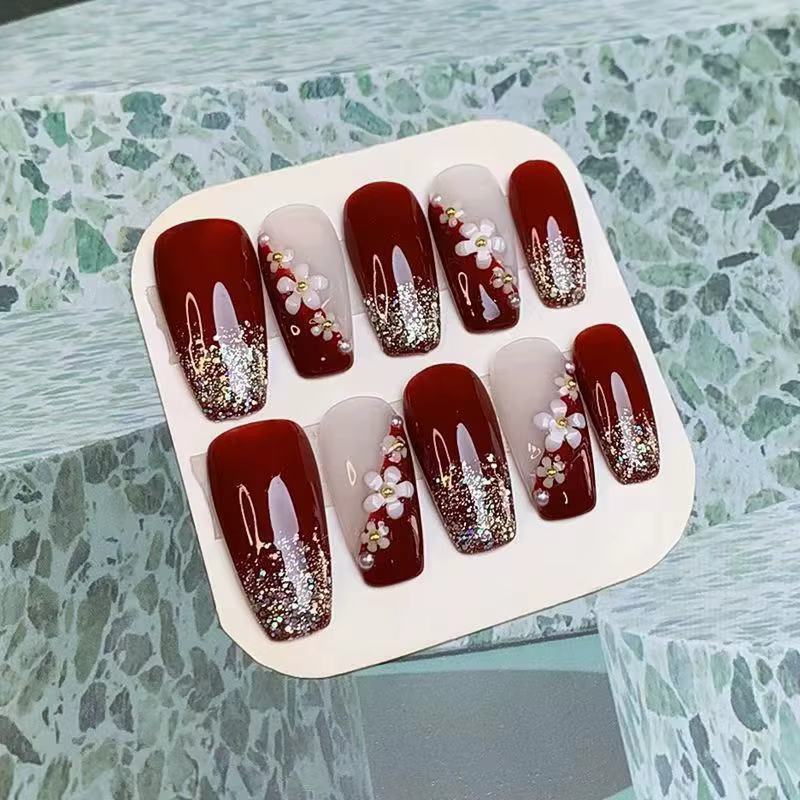 Faux ongles de mariée haut de gamme pour nail art