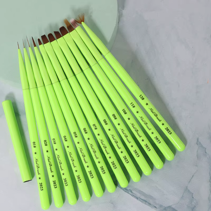 Brosse à ongles verte, brosse à Gel pour manucure