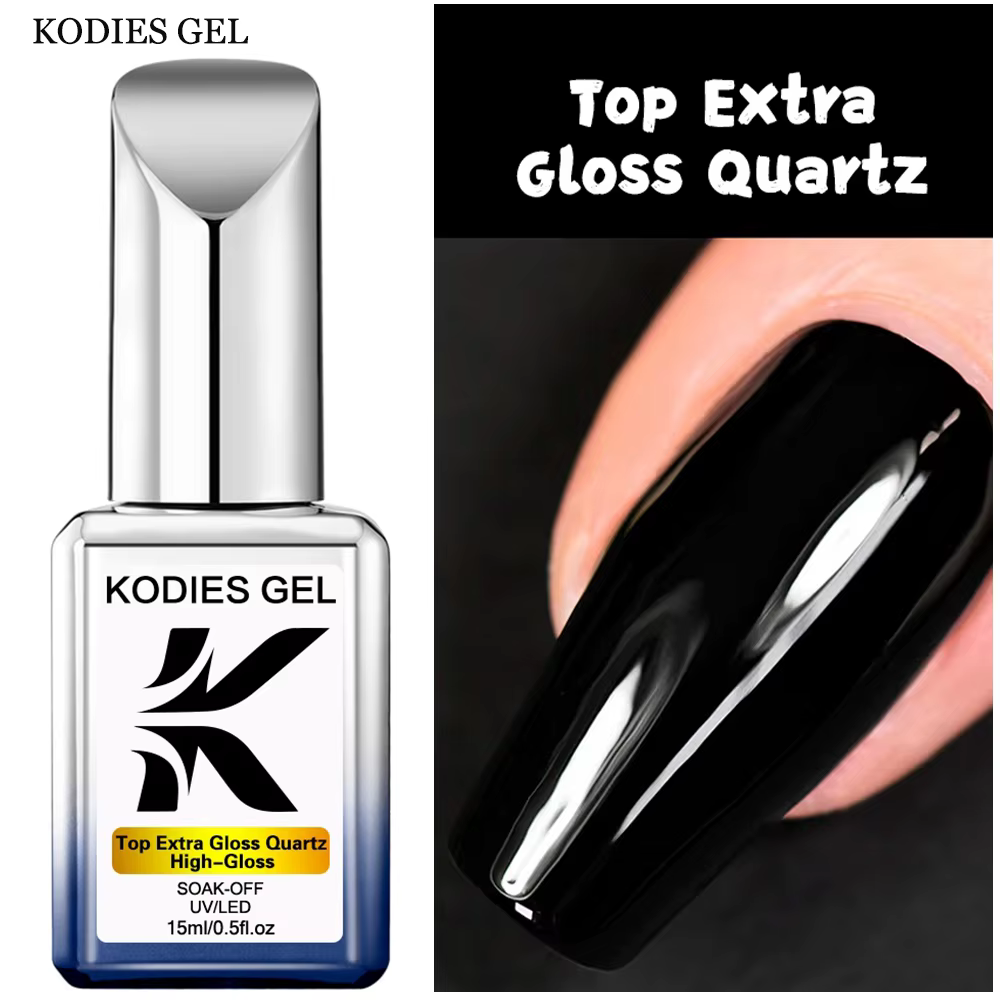 KODIES GEL Top Extra brillant couche de finition Gel vernis à ongles sans lingette résistant aux rayures