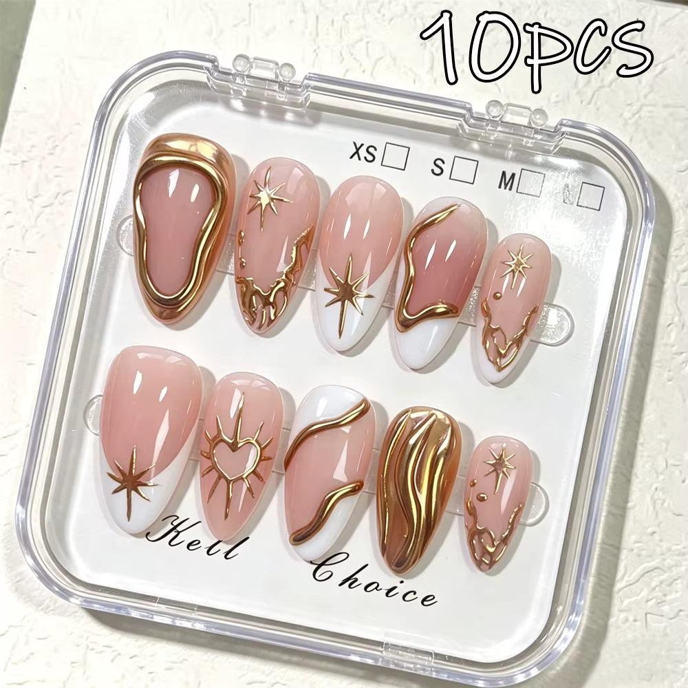 10 pièces/boîte Faux ongles à presser en acrylique