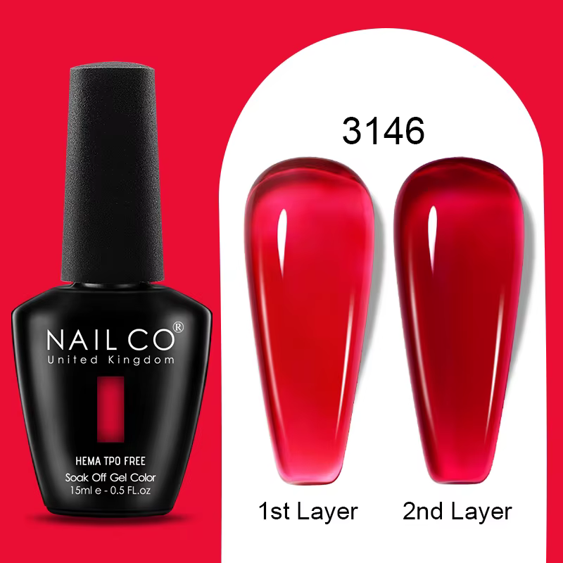 NAILCO 15ML Vernis à Ongles Gel Hiver Maillard Jelly Amber Bouteille Noire Semi-Permanent Soak Off UV LED pour Nail Art