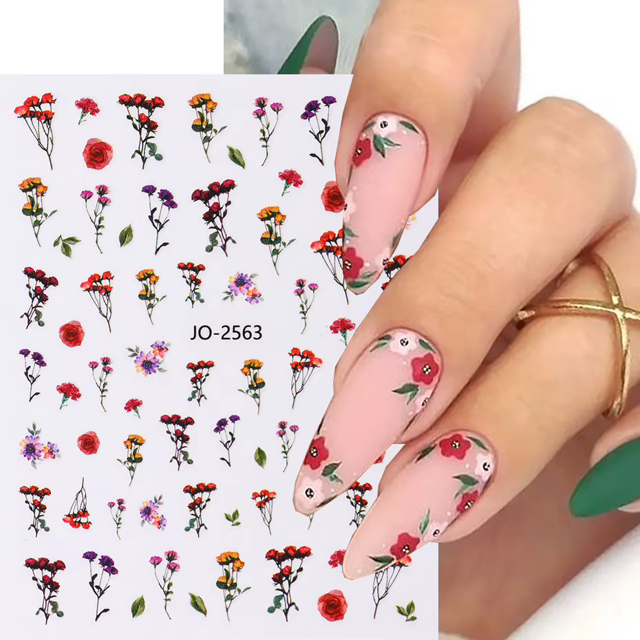 Autocollants de fleurs de printemps pour nail art